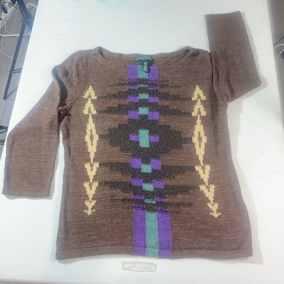 Ralph Lauren Brown and Purple Sweater - Picture 10 of 10